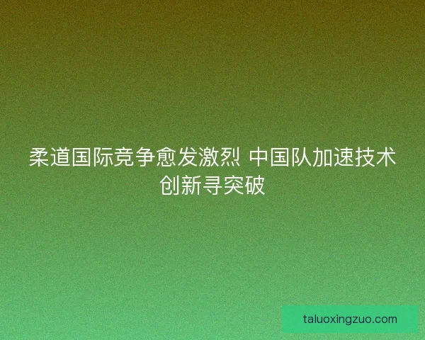 柔道国际竞争愈发激烈 中国队加速技术创新寻突破